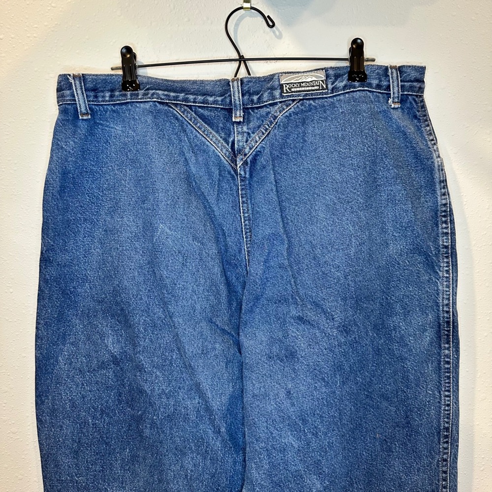 Vintage Rocky Mountain Western Jeans Womens 19/20 Blue High Waist Tapered V-Back - Picture 13 of 16